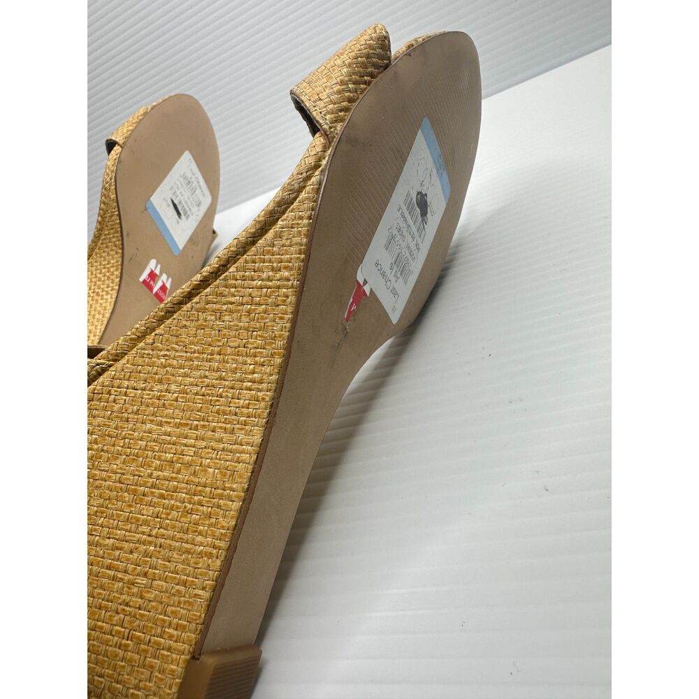 Nordstrom Rack Wedge Sandal 10 Ankle Strap Minimalist Tan Nude Beige Carrie - Picture 9 of 10